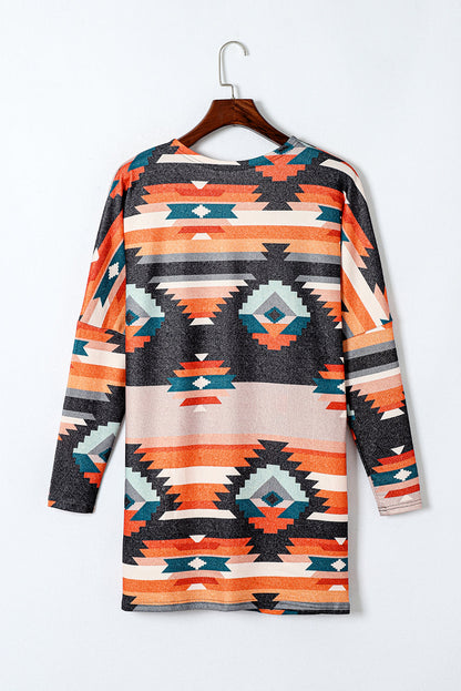 Trendy Western Vest with Aztec Print