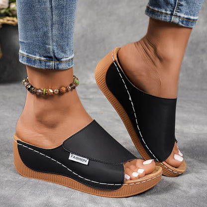 Sakura Women’s Wedge Sandals – Cushioned Slip-On Design with Arch Support