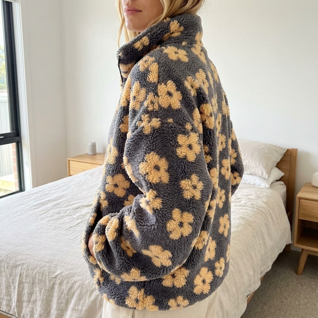 Margarita Women’s Sweater – Plush Fleece Floral Design