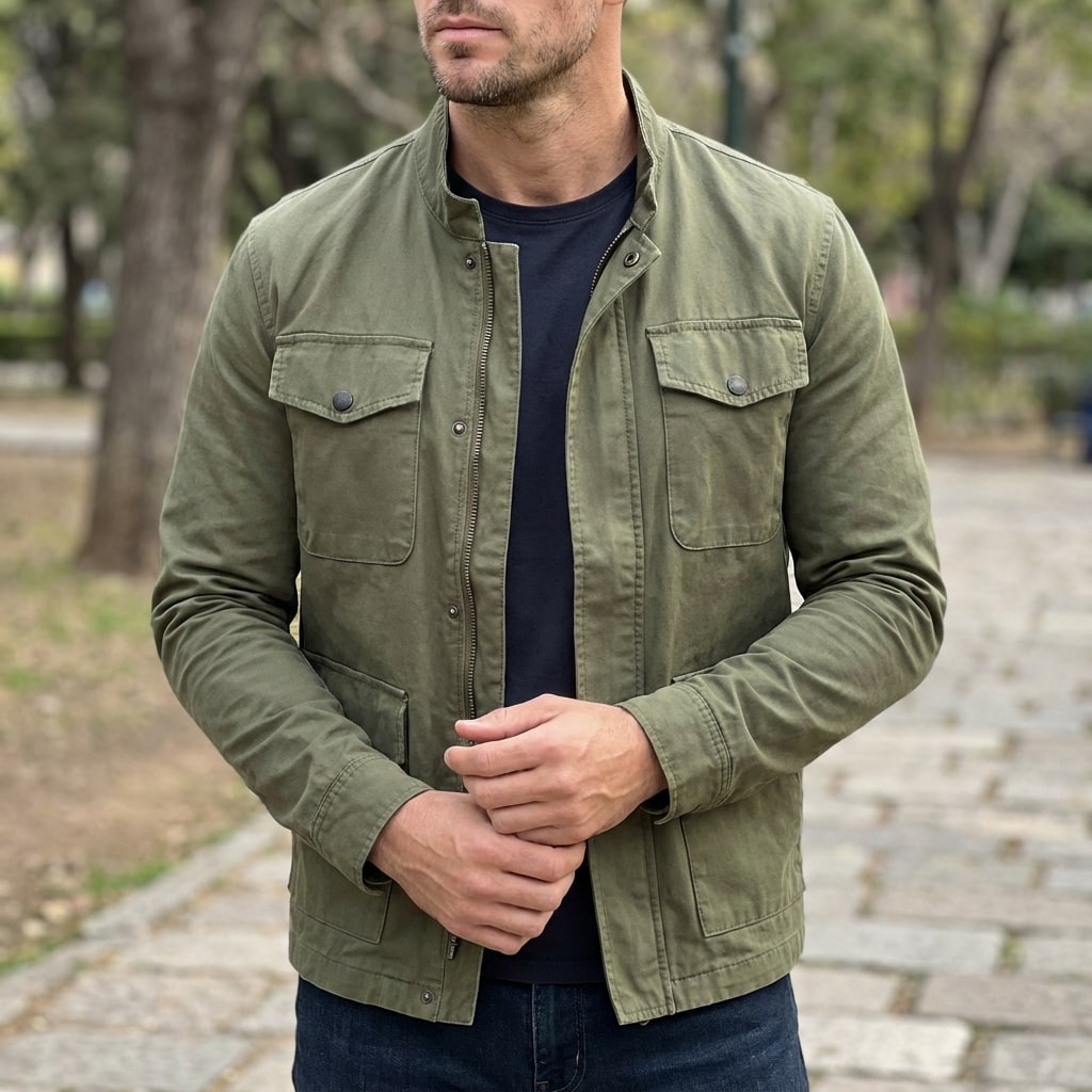 Vicente Men’s Cotton Jacket – Retro Style Casual Jacket