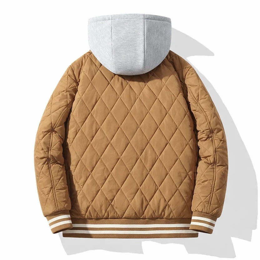 Jaime Men's Quilted Hooded Jacket – Regular Fit Cotton Padded Jacket