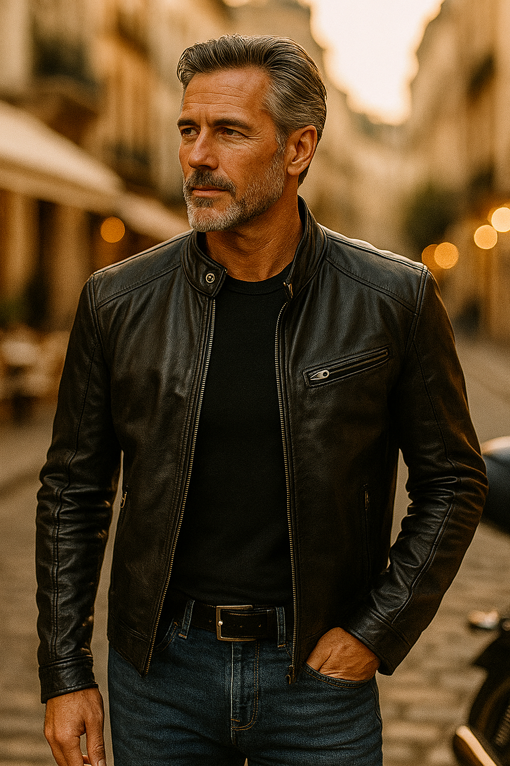 Luca Men’s Leather Jacket – Classic Fit with Tailored Silhouette & Premium Finish