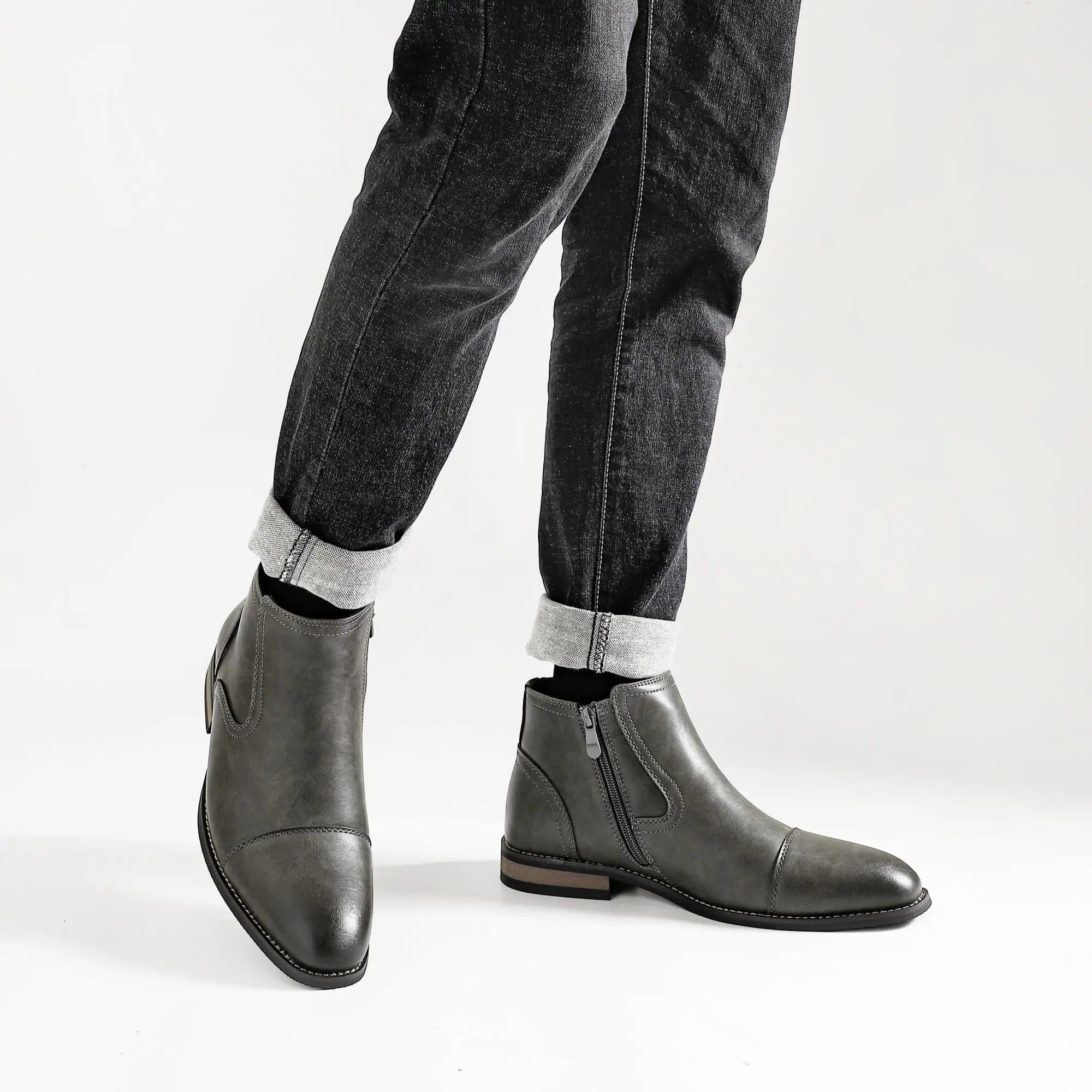 Marriot Men’s Chelsea Boots – Leather Chelsea Boots with Side Zip
