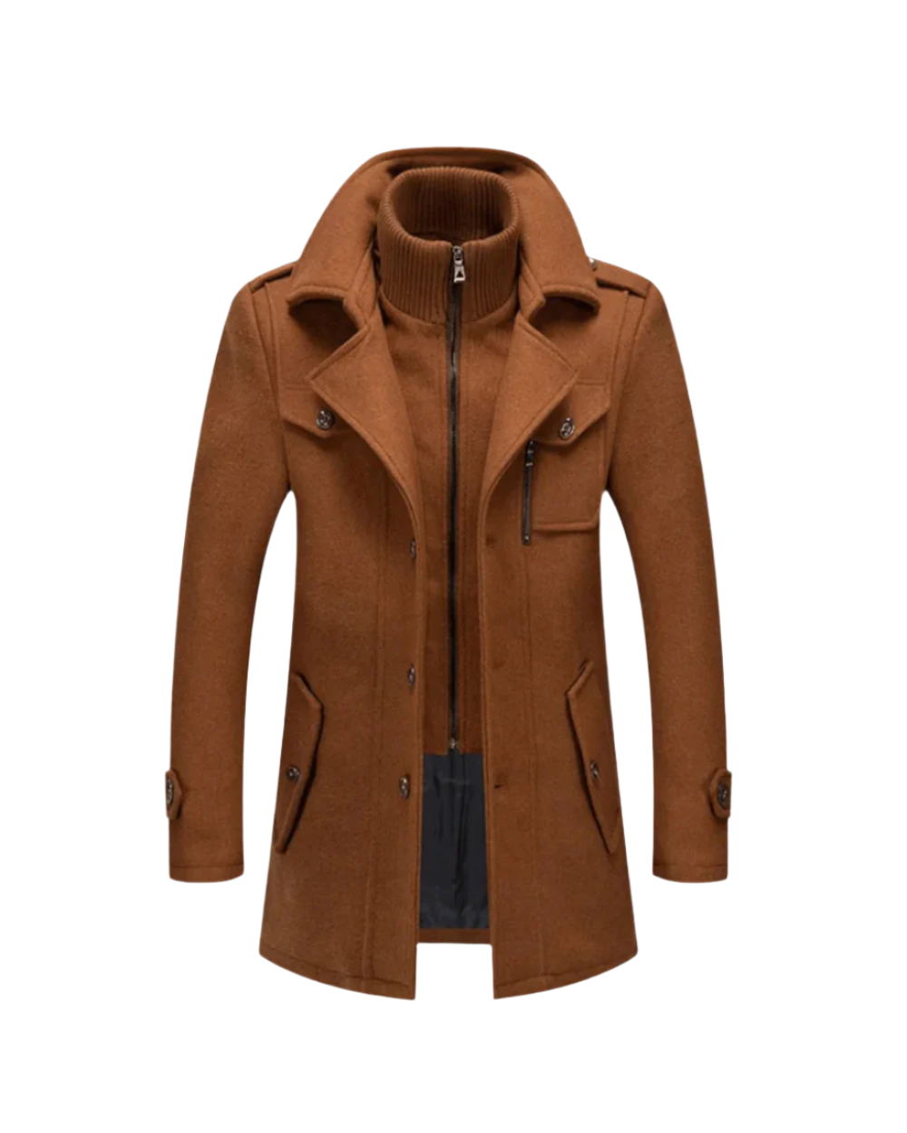 Leonard Men’s Winter Coat – Tailored Long Wool Overcoat