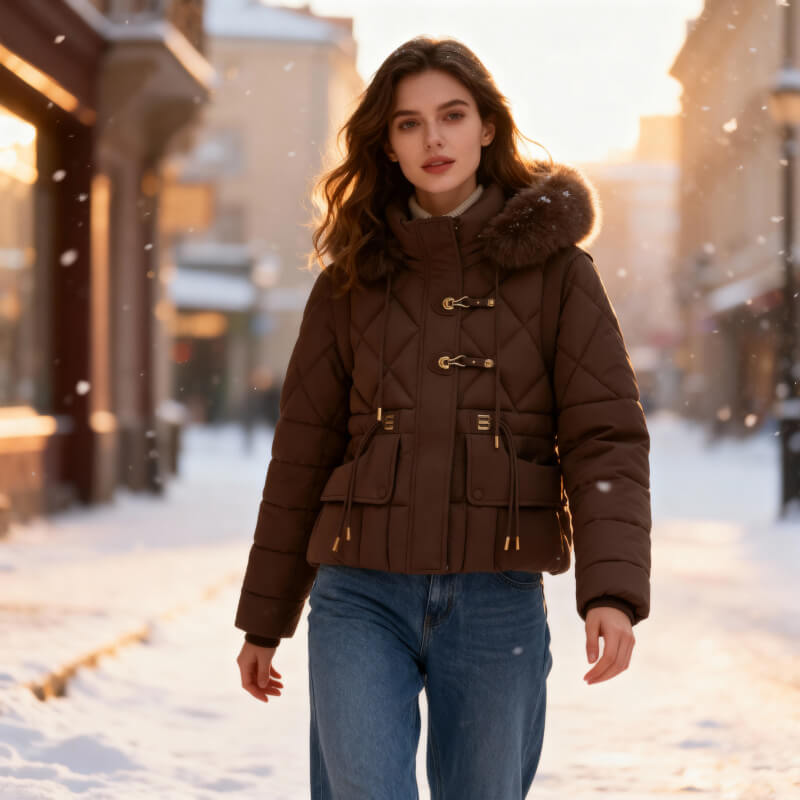 Amara Women’s Quilted Puffer Jacket – Insulated Winter Coat