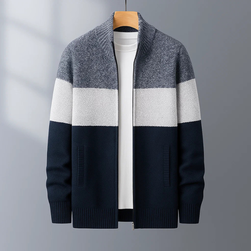 Franco Men’s Jacket – Soft Cotton Fleece-Lined Full-Zip Jacket