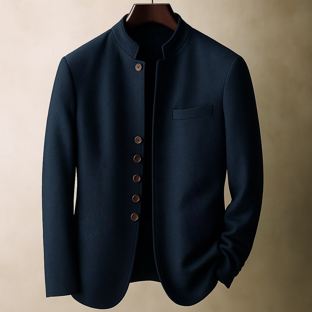 Jethro Men's Wool Jacket – Stand Collar Men’s Wool Coat