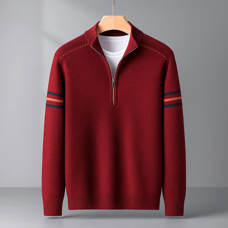 Damien Men’s Quarter-Zip Sweater – Lightweight Merino Wool Pullover