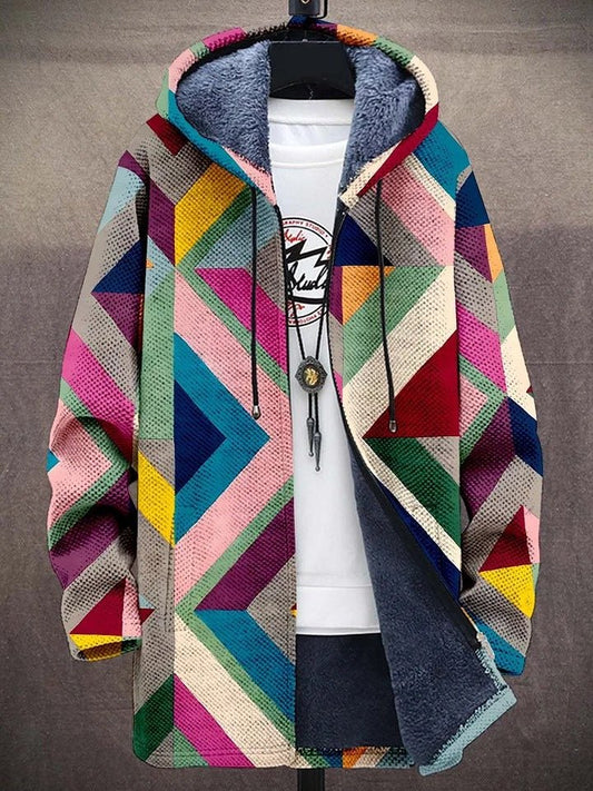 Elodie Men's Knit Jacket – Art-Inspired Print with Relaxed Fit for Casual Layering