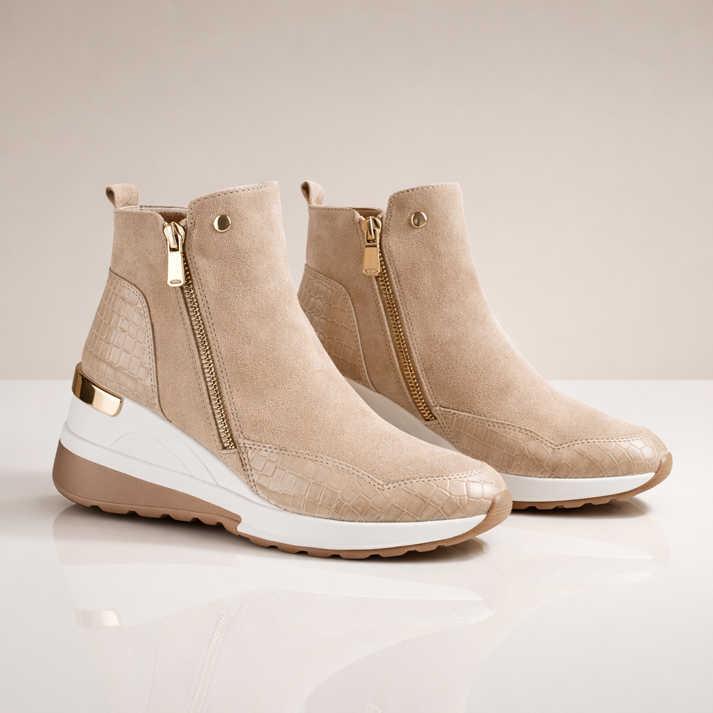Loreen Women's Suede Wedge Sneaker Ankle Boots