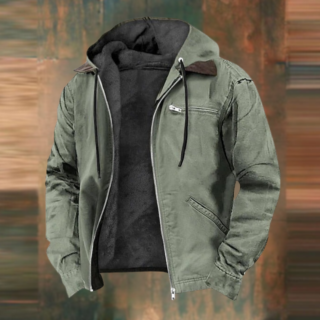 Elliot Men’s Hooded Jacket – Fleece-Lined for Casual Streetwear Style