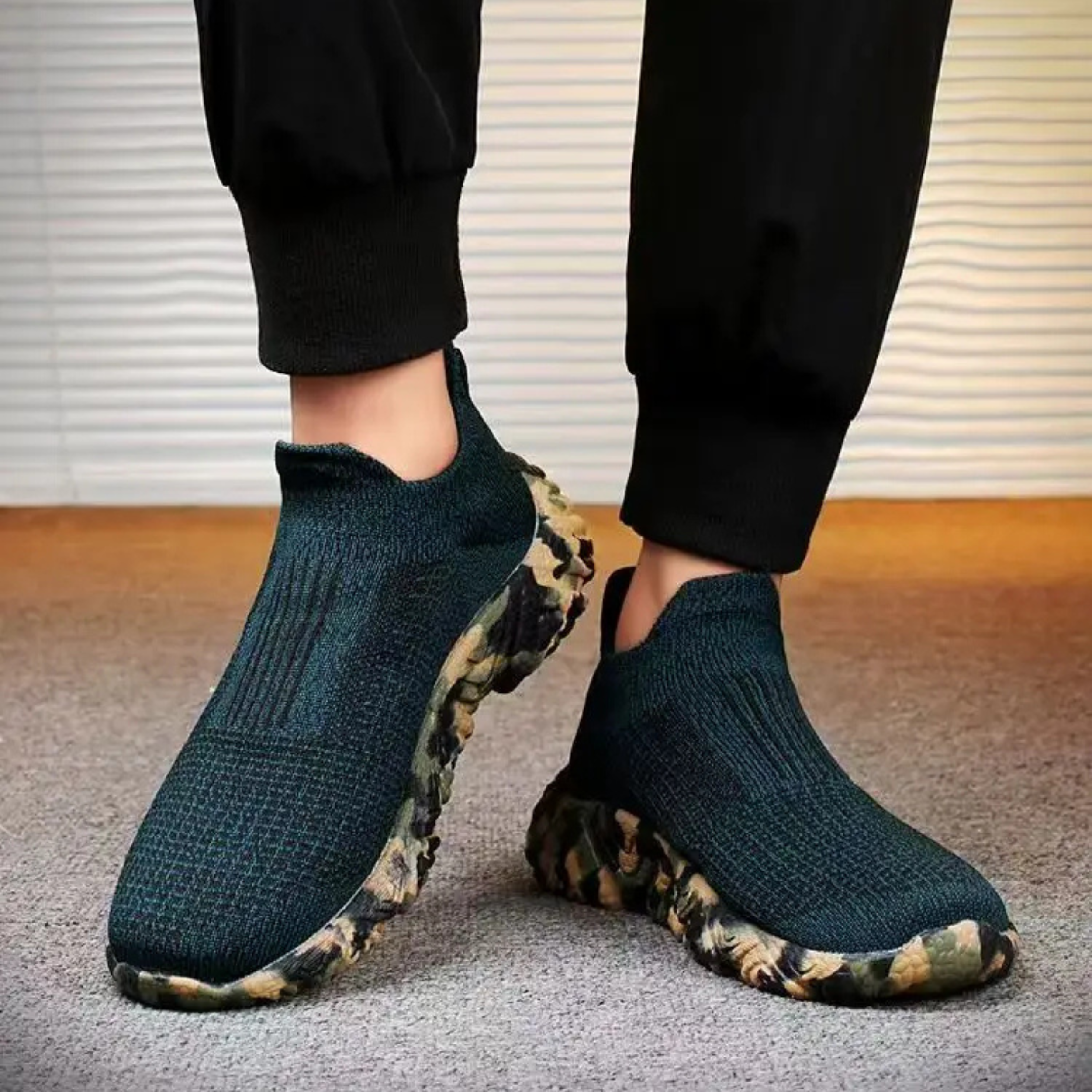 Gaetano Men’s Shoes – Camo Sole Slip-On Trainers