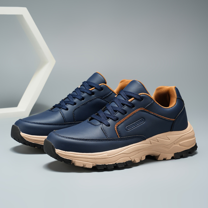 Archie Men’s Leather Trainers – Cushioned Everyday Shoes