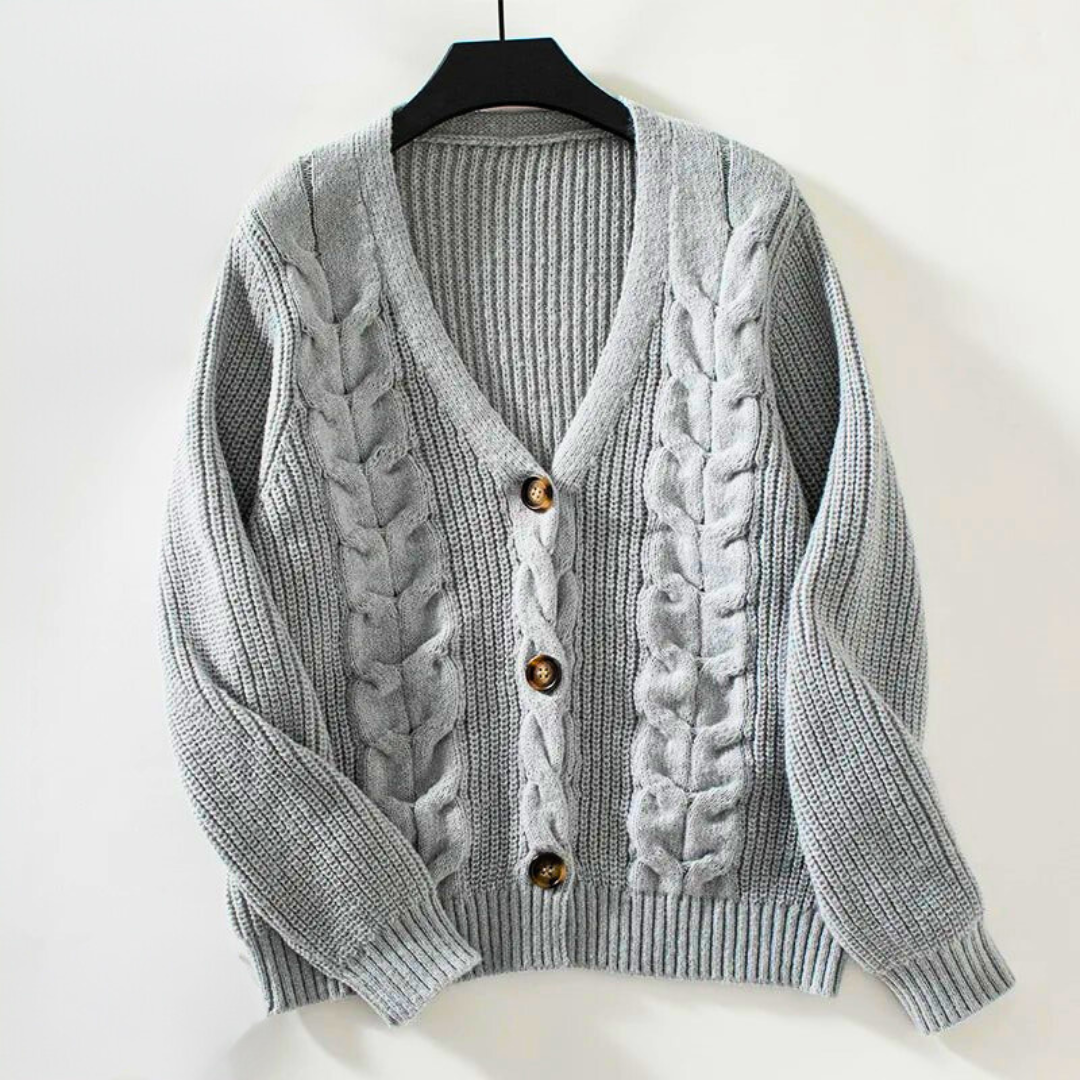 Britany Women’s Knit Cardigan – Lightweight Cable Knit with Button Front