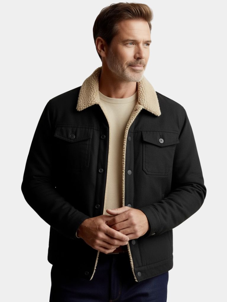 Hawthorne Men’s Fleece Bomber Jacket – Warm Vintage-Inspired Jacket