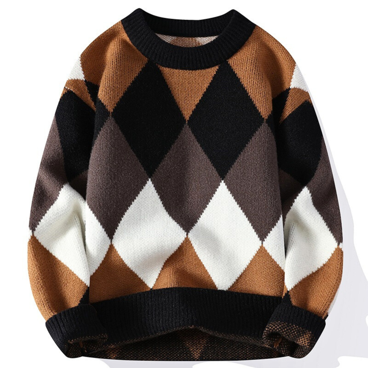 Giovanni Men’s Knit Sweater – Soft Diamond Microfiber Pullover