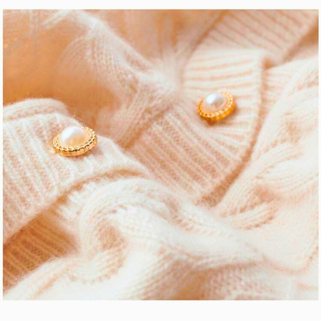Danica Women’s Wool Cardigan – Cable Knit with Pearl Button Closure