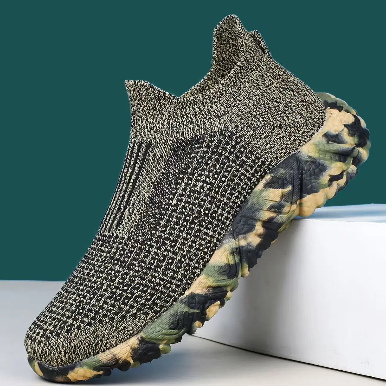 Gaetano Men’s Shoes – Camo Sole Slip-On Trainers
