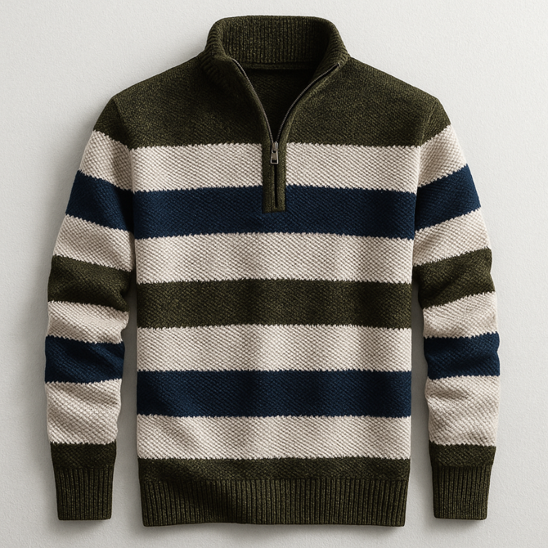 Raynan Men’s Quarter-Zip Pullover – Lightweight Cotton Knit Sweater