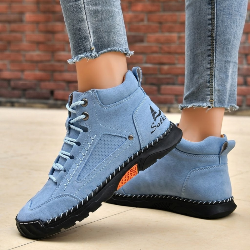 Monroe Nubuck Leather Lace-Up Trainers – Waterproof Breathable Casual Shoes