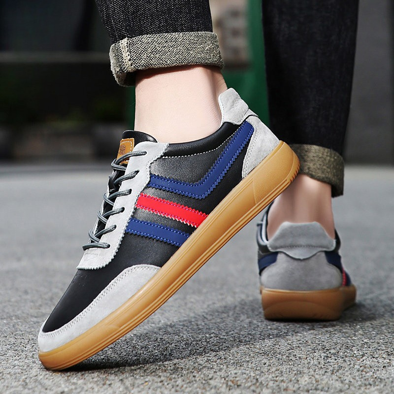 Vittorio Retro Court Trainers – Vintage Casual Everyday Leather & Suede Shoes