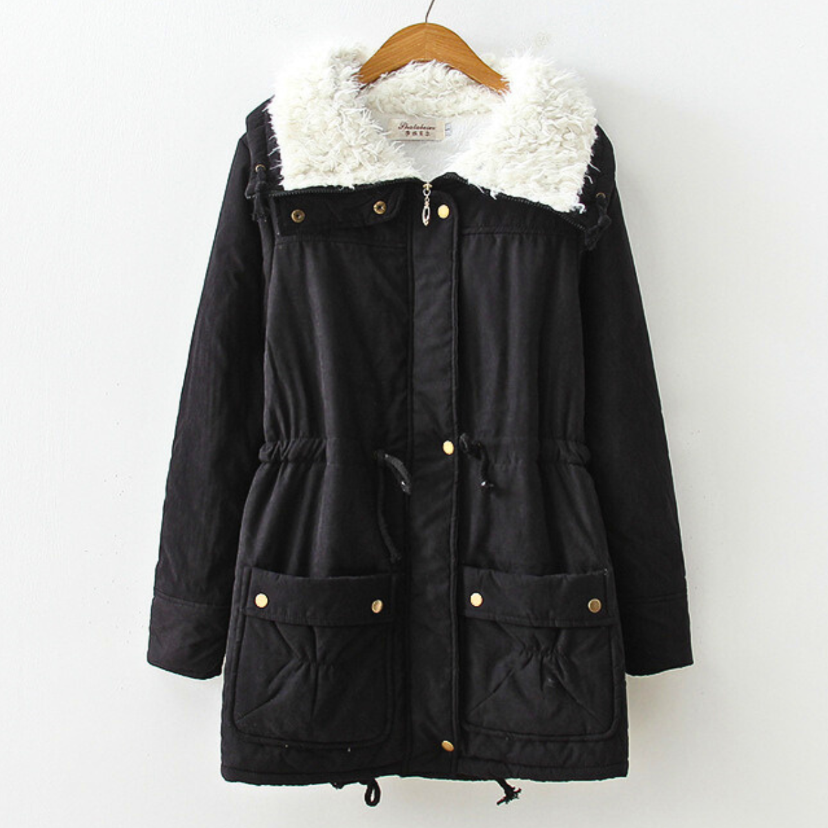 Marione Women’s Sherpa Parka – Cotton-Blend Winter Jacket with Adjustable Waist