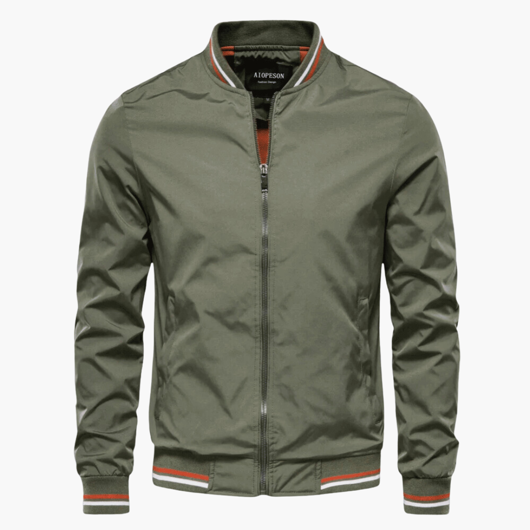 Efren Men’s Casual Jacket – Lightweight Zip-Up with Ribbed Trim