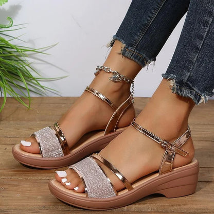 Jenia Women’s Wedge Sandals – Cushioned Platform with Chic Minimalist Style