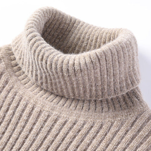 Hudson Men’s Turtleneck Sweater – Structured Ribbed Knit Winter Pullover
