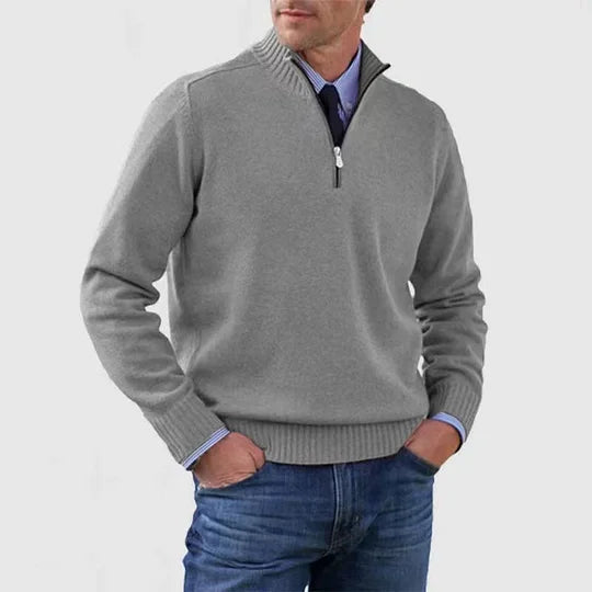 Ellison Men’s Half-Zip Knit Sweater – Tailored Fit Soft Breathable Pullover