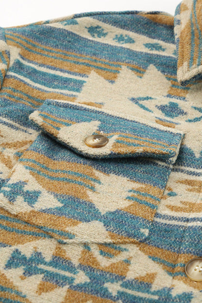Stylish Aztec Western Vest Shacket