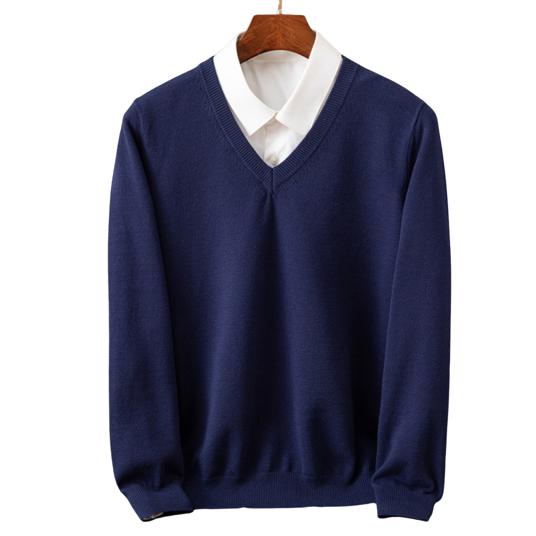 Kenji Men’s Jumper - Lightweight Soft V-Neck Knit Sweater