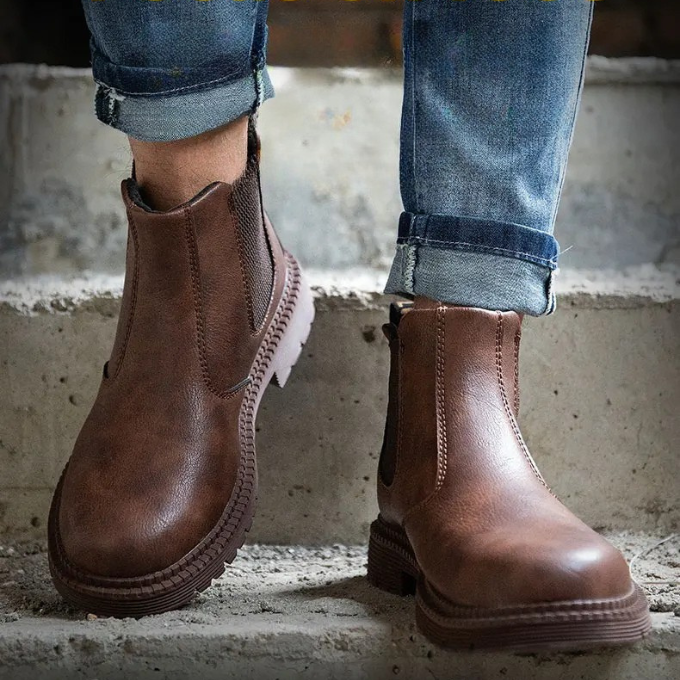 Grant Men’s Chelsea Boots – Steel Toe Leather Work Boots for Heavy-Duty Use