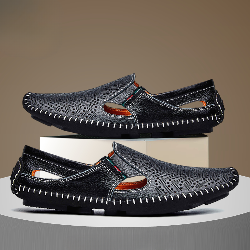 Ramil Italian Leather Sandals – Cushioned Breathable Casual Summer Footwear