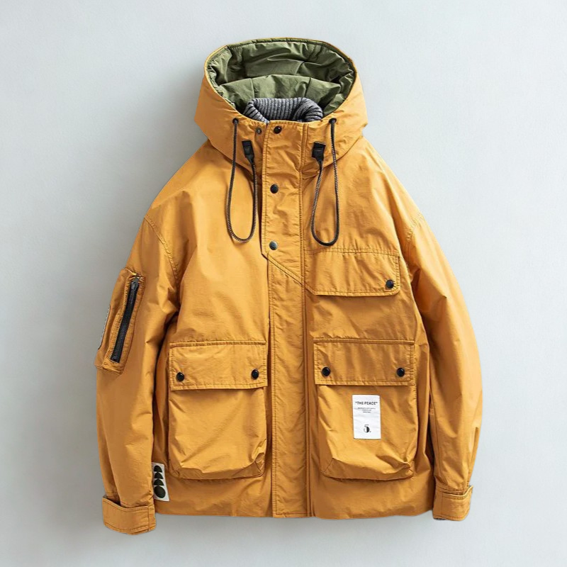 GlacierGuard Men’s Parka Jacket – Weatherproof Nylon Shell with Insulated Lining & Hood