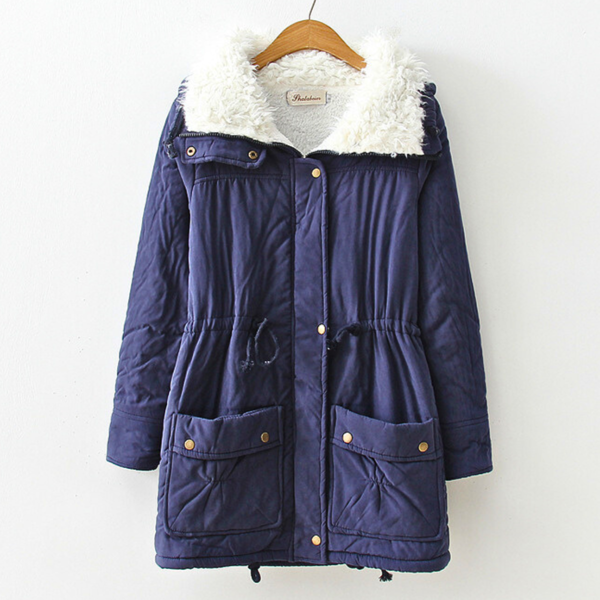 Marione Women’s Sherpa Parka – Cotton-Blend Winter Jacket with Adjustable Waist