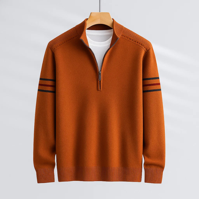 Damien Men’s Quarter-Zip Sweater – Lightweight Merino Wool Pullover