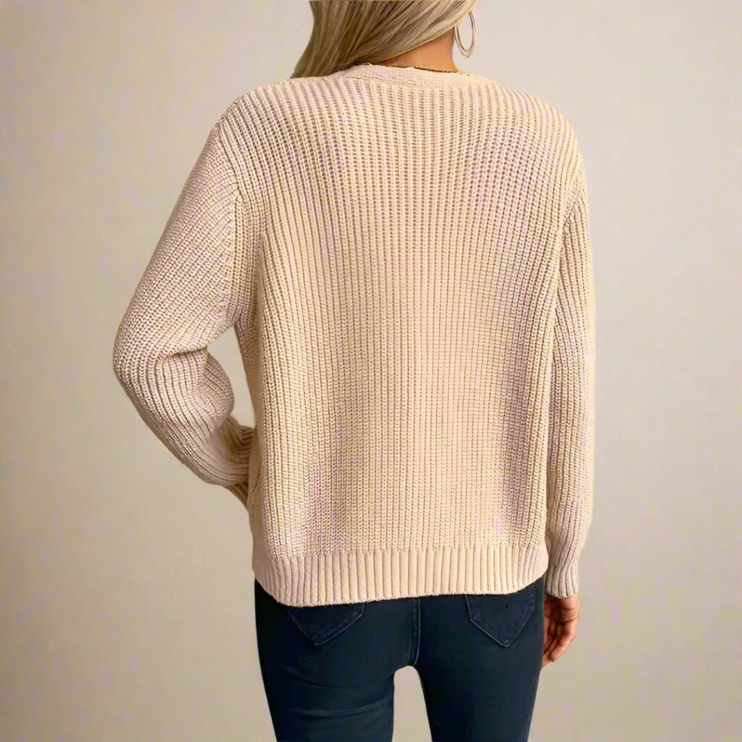 Britany Women’s Knit Cardigan – Lightweight Cable Knit with Button Front
