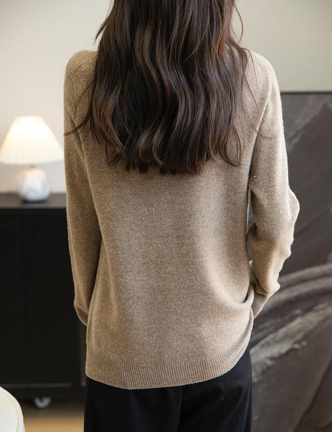 Elara Women’s Turtleneck Sweater – Merino Wool Seamless Knit Jumper