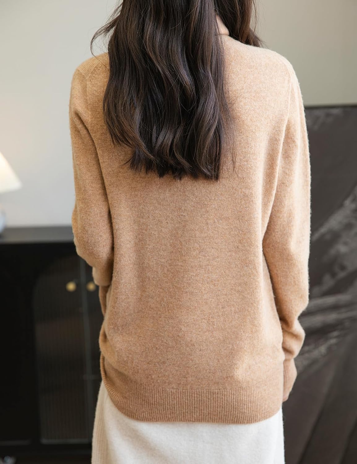 Elara Women’s Turtleneck Sweater – Merino Wool Seamless Knit Jumper