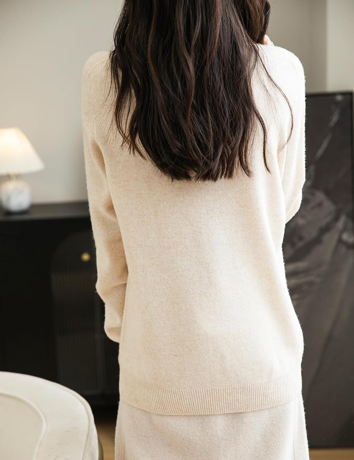 Elara Women’s Turtleneck Sweater – Merino Wool Seamless Knit Jumper