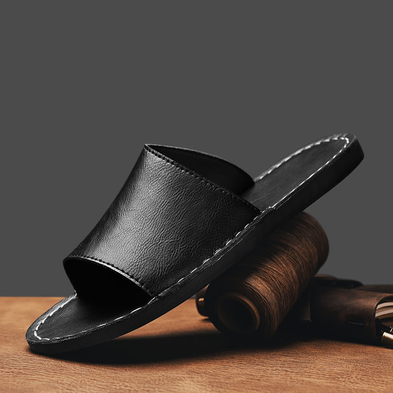 Ramses Genuine Leather Cross Strap Sandals – Handcrafted Cushioned Summer Footwear