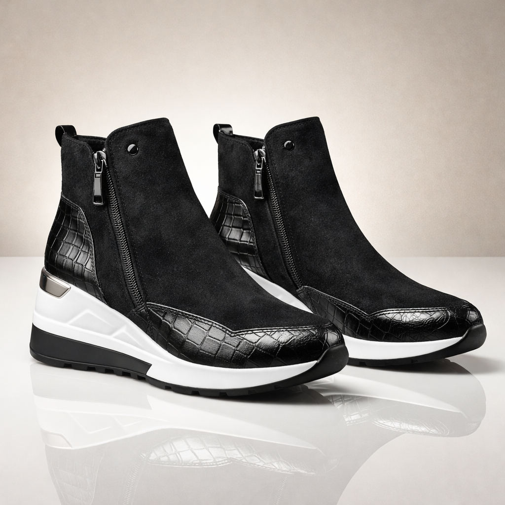 Loreen Women's Suede Wedge Sneaker Ankle Boots