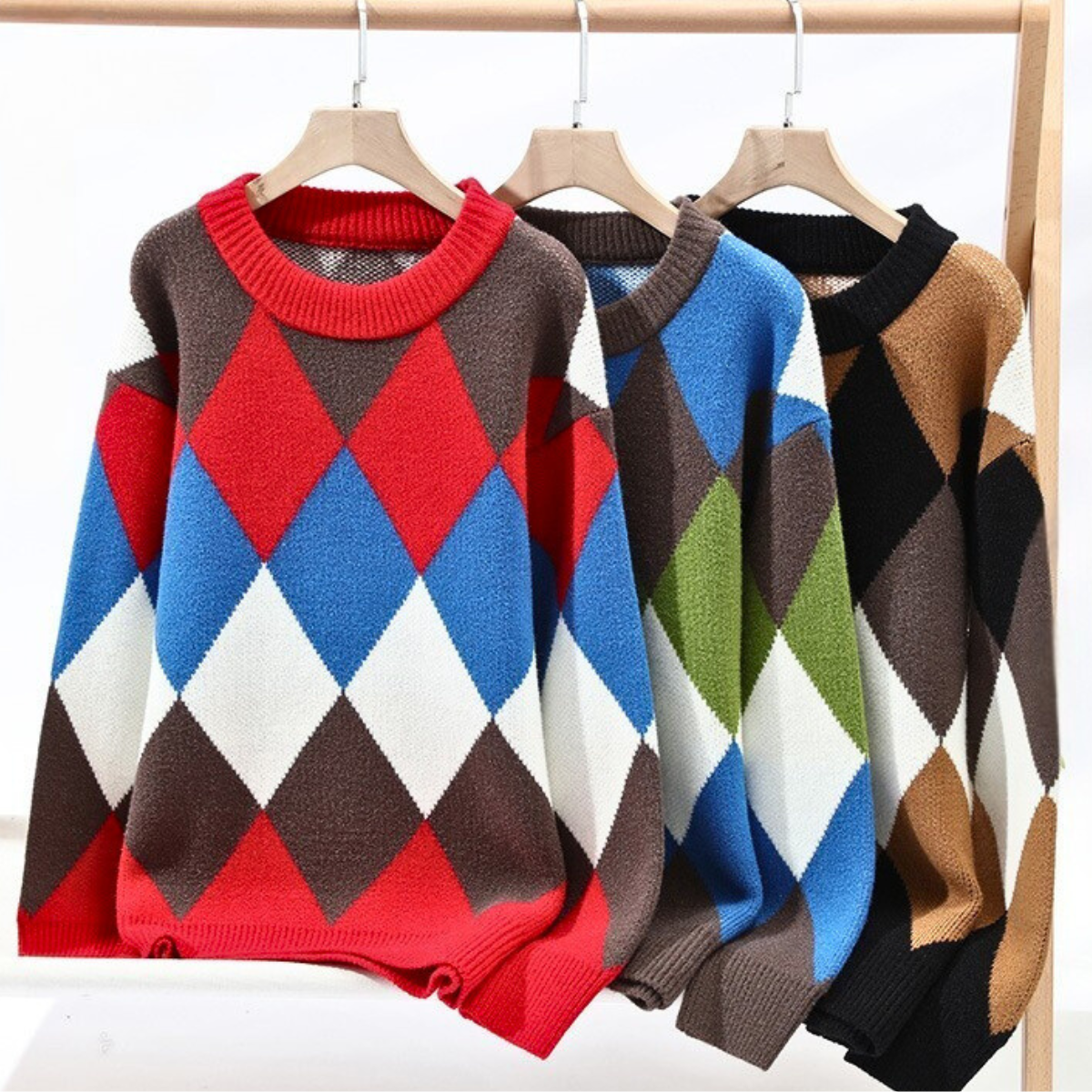 Giovanni Men’s Knit Sweater – Soft Diamond Microfiber Pullover