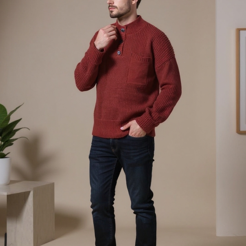 Camilo Men’s Sweater – Soft Wool-Blend O-Neck Men's Jumper