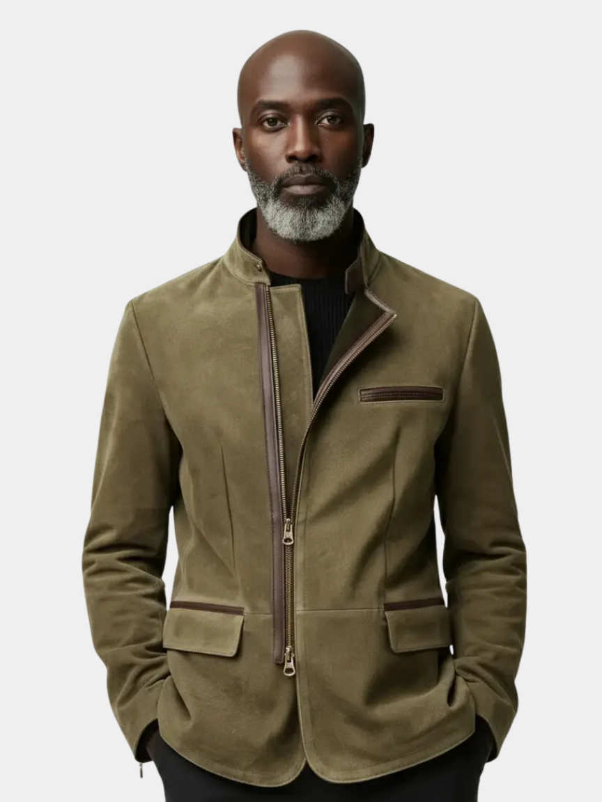 Ashwick Men’s Suede Jacket– Structured Longline Field Coat