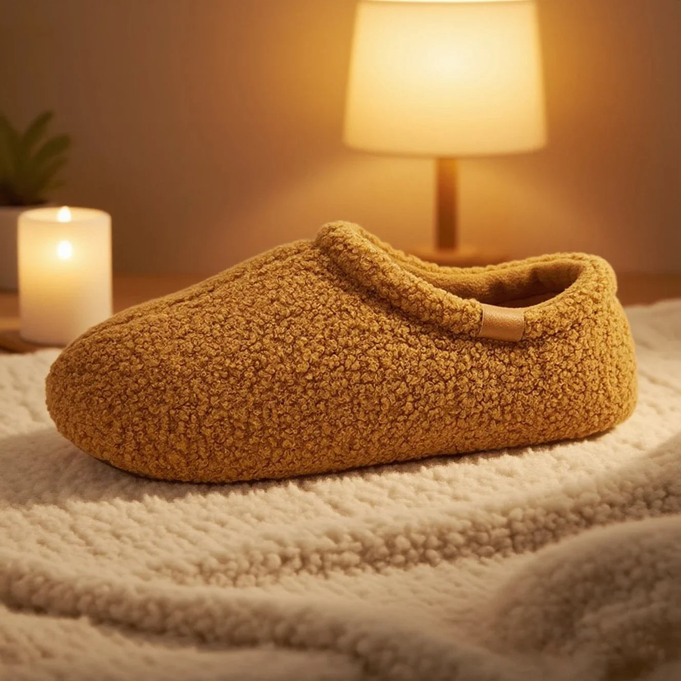 Lucien Teddy Fleece Slides – Ultra-Soft Indoor & Outdoor Slippers