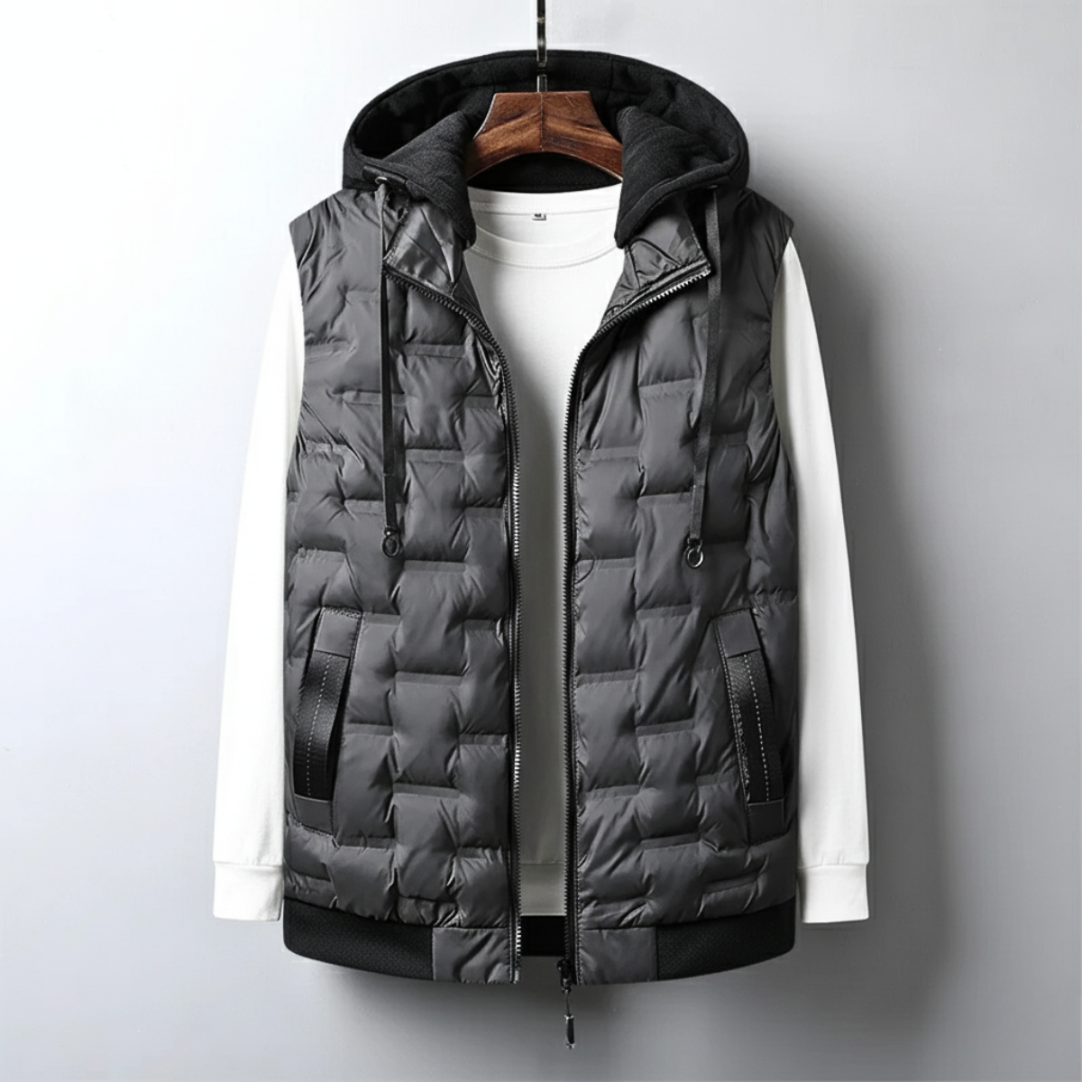Carlo Men’s Hooded Puffer Vest – Lightweight Poly-Fill Insulation