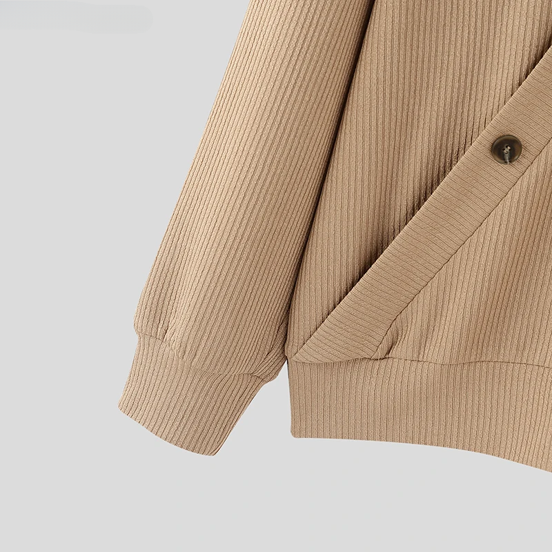 Theo Textured Knit Men’s Cardigan – Asymmetrical Button Closure