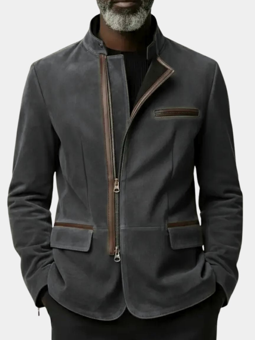 Ashwick Men’s Suede Jacket– Structured Longline Field Coat